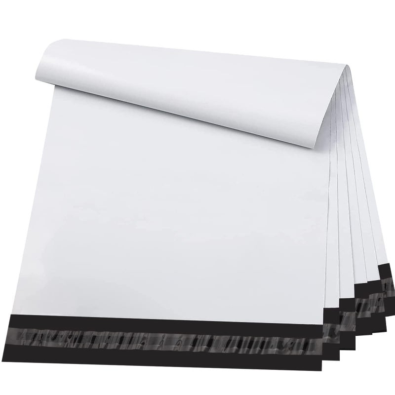 مترونيك Metronic Poly Mailers 9x12 200 حزمة أكياس شحن لاصقة قوية للملابس مغلفات شحن مقاومة للماء ومقاومة للتمزق أكياس بريدية بولي أكياس التعبئة والتغليف للشحن باللون الأبيض - Image 1